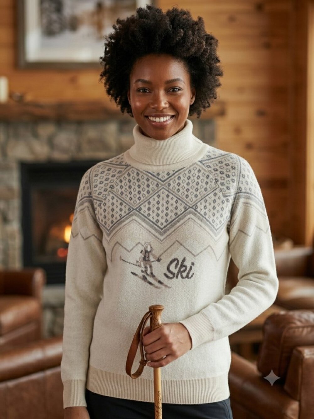 NWT Kyodan Active Women's Turtleneck Ski Sweater – Cream Midweight Knit – Size S